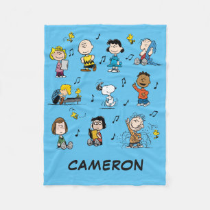 Couverture Polaire Ajoutez votre nom Charlie Brown et Gang