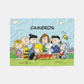 Couverture Polaire Ajoutez votre nom | Charlie Brown et Gang (Devant (Horizontal))