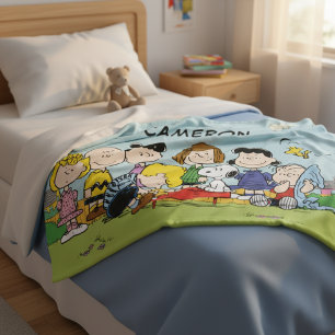Couverture Polaire Ajoutez votre nom Charlie Brown et Gang