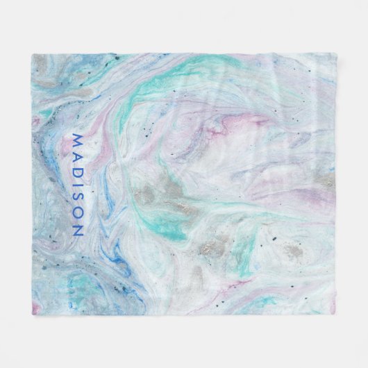 Couverture Polaire Ajoutez votre nom | Marbre I (Devant (Horizontal))