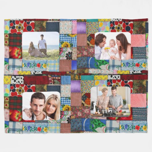 COUVERTURE POLAIRE AJOUTEZ VOTRE PHOTOS-PATCHWORK (Devant (Horizontal))