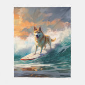 Couverture Polaire Akita Beach Surf Peinture (Devant)