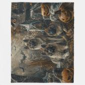 Couverture Polaire Akita Halloween Chien de nuit plaisir (Devant)
