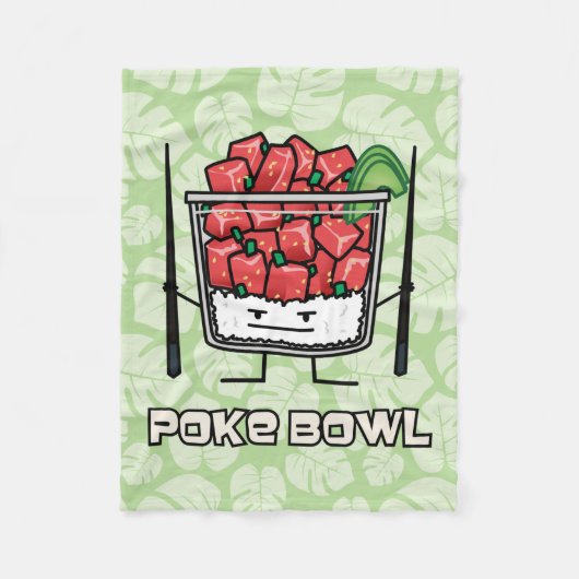 Couverture Polaire Aku de baguettes de salade de poisson cru d'Hawaï (Devant)