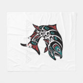 Couverture Polaire Alaska Saumon Fishing Native American Indigenous T (Devant (Horizontal))