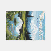 Couverture Polaire Alaska Travel Art Vintage (Devant (Horizontal))