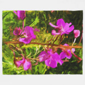 Couverture Polaire Alaskan Fireweed Fleur sauvage rose Abstrait (Devant (Horizontal))