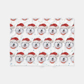 Couverture Polaire Alaskan Malamute Chien race Étoiles de Noël (Devant (Horizontal))