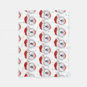 Couverture Polaire Alaskan Malamute Chien race Étoiles de Noël (Devant)