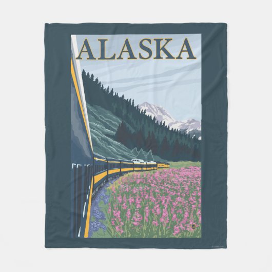 Couverture Polaire AlaskaRailroad et Vintage voyage de Fireweed (Devant)