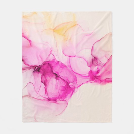 Couverture Polaire Alcool encre texture marine. L'art contemporain. (Devant)