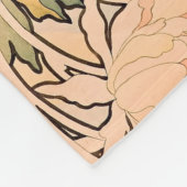 Couverture Polaire Alfonse Mucha Art Nouveau Peonies (Coin)