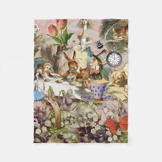 Couverture Polaire Alice au pays des merveilles Tea Party Art (Devant)
