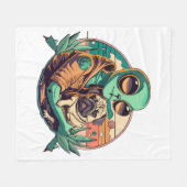 Couverture Polaire Alien et Pug (Devant (Horizontal))