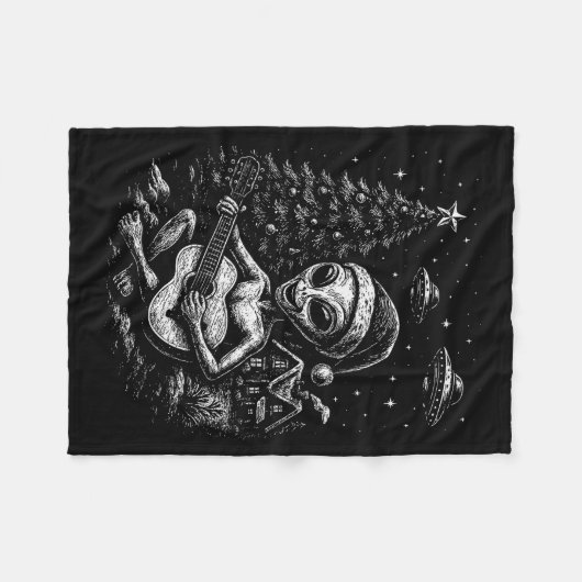 Couverture Polaire Alien Loves Christmas (Devant (Horizontal))