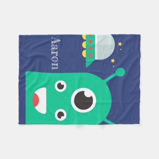 Couverture Polaire Alien personnalisé - Navire spatial Lancer la couv (Devant (Horizontal))