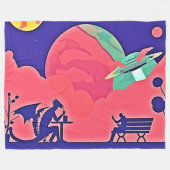 Couverture Polaire Alien Planet Retro Sci-Fi (Devant (Horizontal))