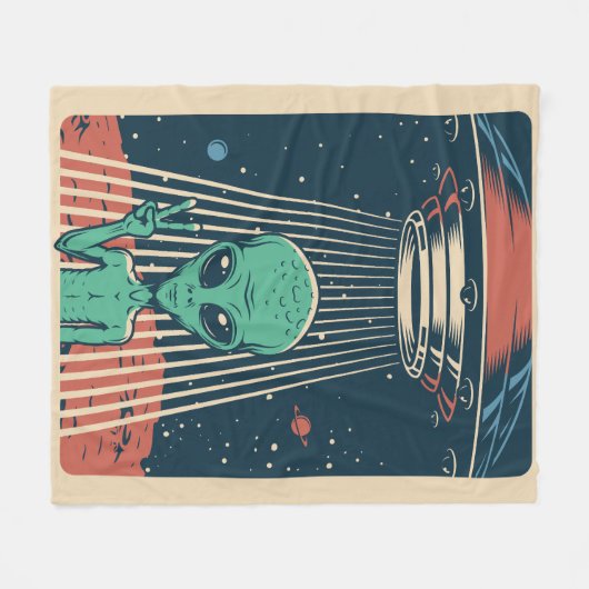 Couverture Polaire Alien UFO (Devant (Horizontal))