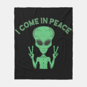 Couverture Polaire Alien Vert Je Viens En Paix OVNI Extraterrestre (Devant)