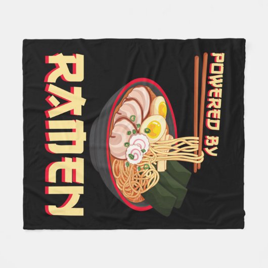 Couverture Polaire Alimenté Par Ramen Japonais Anime Noodles (Devant (Horizontal))