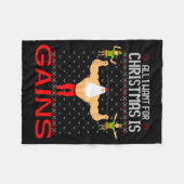 Couverture Polaire All I Want For Christmas Is Gains Funny Ugly Xmas  (Devant (Horizontal))