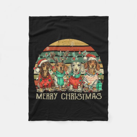 Couverture Polaire All I Want For Christmas Is More Dachshunds Ugly X (Devant)