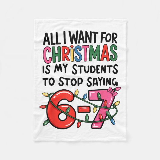 Couverture Polaire All I Want For Christmas Is My Students To Stop Sa (Devant)