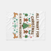 Couverture Polaire All I Want For Christmas Is New President (Devant (Horizontal))