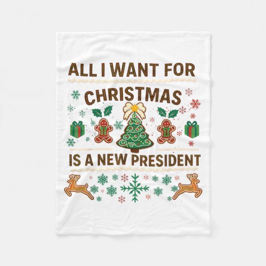 Couverture Polaire All I Want For Christmas Is New President (Devant)