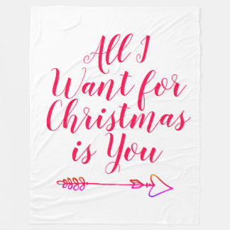 Couverture Polaire All I want for Christmas is You custom Holiday