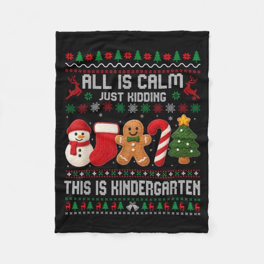 Couverture Polaire All Is Calm Just Kidding This Is Kindergarten Teac (Devant)