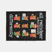 Couverture Polaire All Reindeer Communicate Differently Xmas Autism A (Devant (Horizontal))
