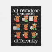 Couverture Polaire All Reindeer Communicate Differently Xmas Autism A (Devant)