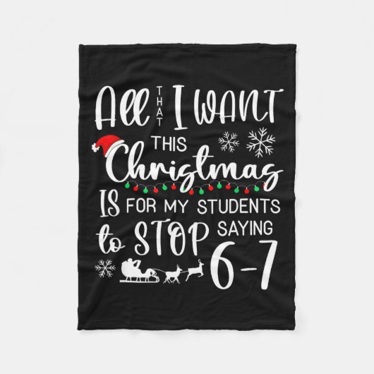 Couverture Polaire All That I Want This Christmas Is Students Stop Sa (Devant)
