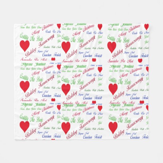 Couverture Polaire All the World, Many languages for Merry Christmas (Devant (Horizontal))