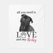 Couverture Polaire All You Need Is Love and My Dog – Custom Pet Name  (Devant)