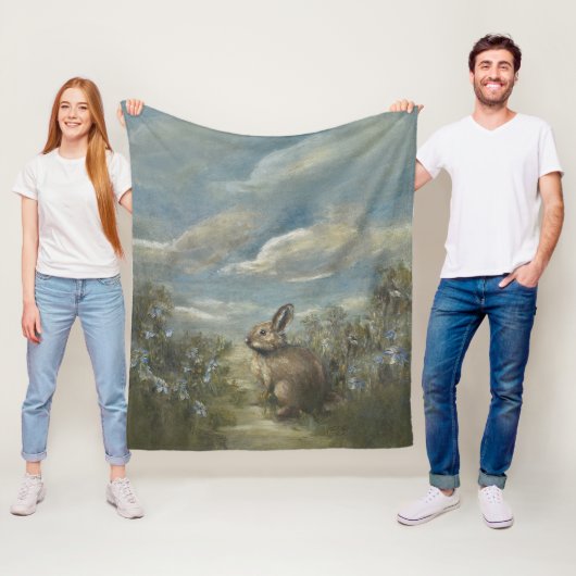 Couverture Polaire Allée Lapin (En situation)