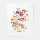 Couverture Polaire Allemagne Carte Silhouette Villes Drapeau Berlin T (Devant)