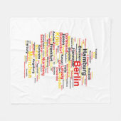 Couverture Polaire Allemagne Carte Silhouette Villes Drapeau Berlin T (Devant (Horizontal))