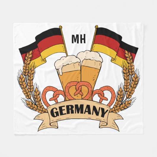 Couverture Polaire Allemand Beer couvre-molleton monogramme personnal (Devant (Horizontal))
