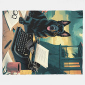 Couverture Polaire Allemand Shepherd chien gentleman vintage (Devant (Horizontal))