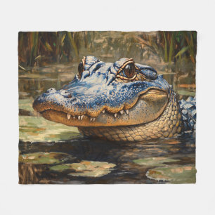 Couverture Polaire Alligator dans les Everglades Wildlife Art