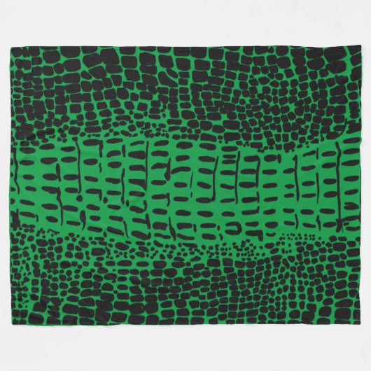 Couverture Polaire Alligator vert caché (Devant (Horizontal))