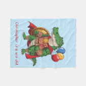 Couverture Polaire Alligator vert Superhero âge garçon cadeau d'anniv (Devant (Horizontal))