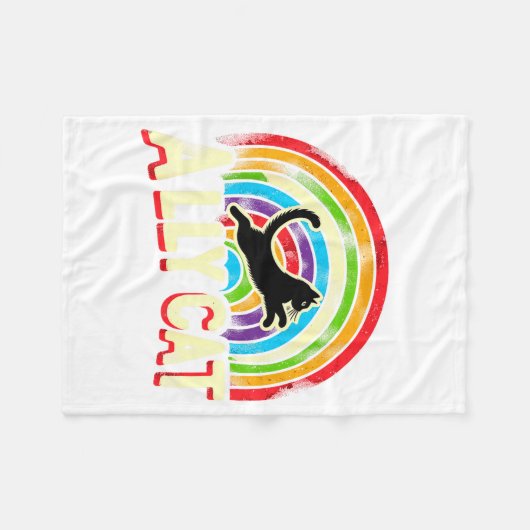 Couverture Polaire Ally Cat Lgbt Pride Cat  (Devant (Horizontal))