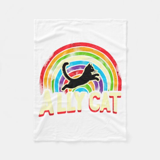Couverture Polaire Ally Cat Lgbt Pride Cat  (Devant)