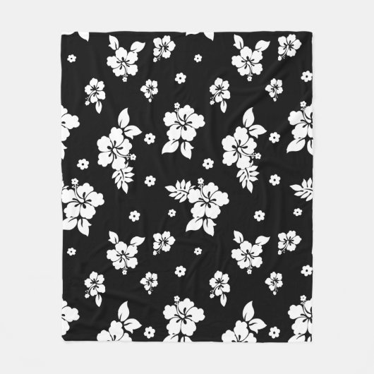 Couverture Polaire Aloha Black Classic Hawaiian Motif sans fil (Devant)