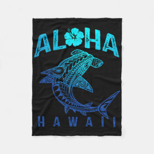 Couverture Polaire Aloha Hawaii Tril Requin Plage polynésienne hawaïe