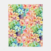 Couverture Polaire Aloha Plumeria Fleurs Aquarelle  (Devant)