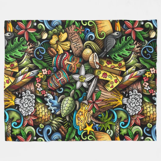 Couverture Polaire ALOHA Tropical (Devant (Horizontal))